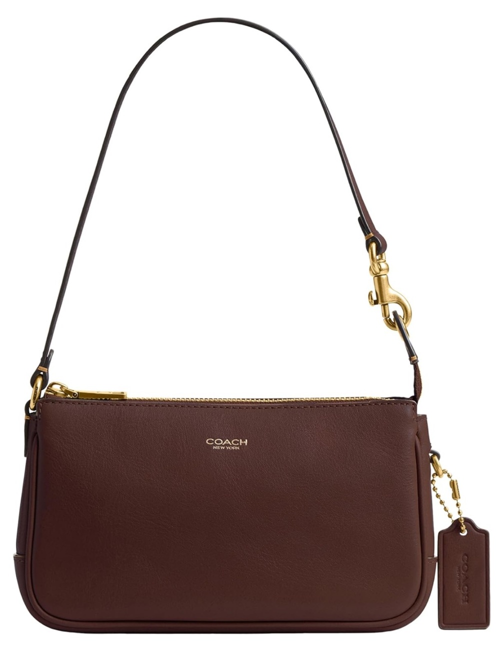 New Coach Maple Natural Grain Leather Plaza 18 Shoulder Bag